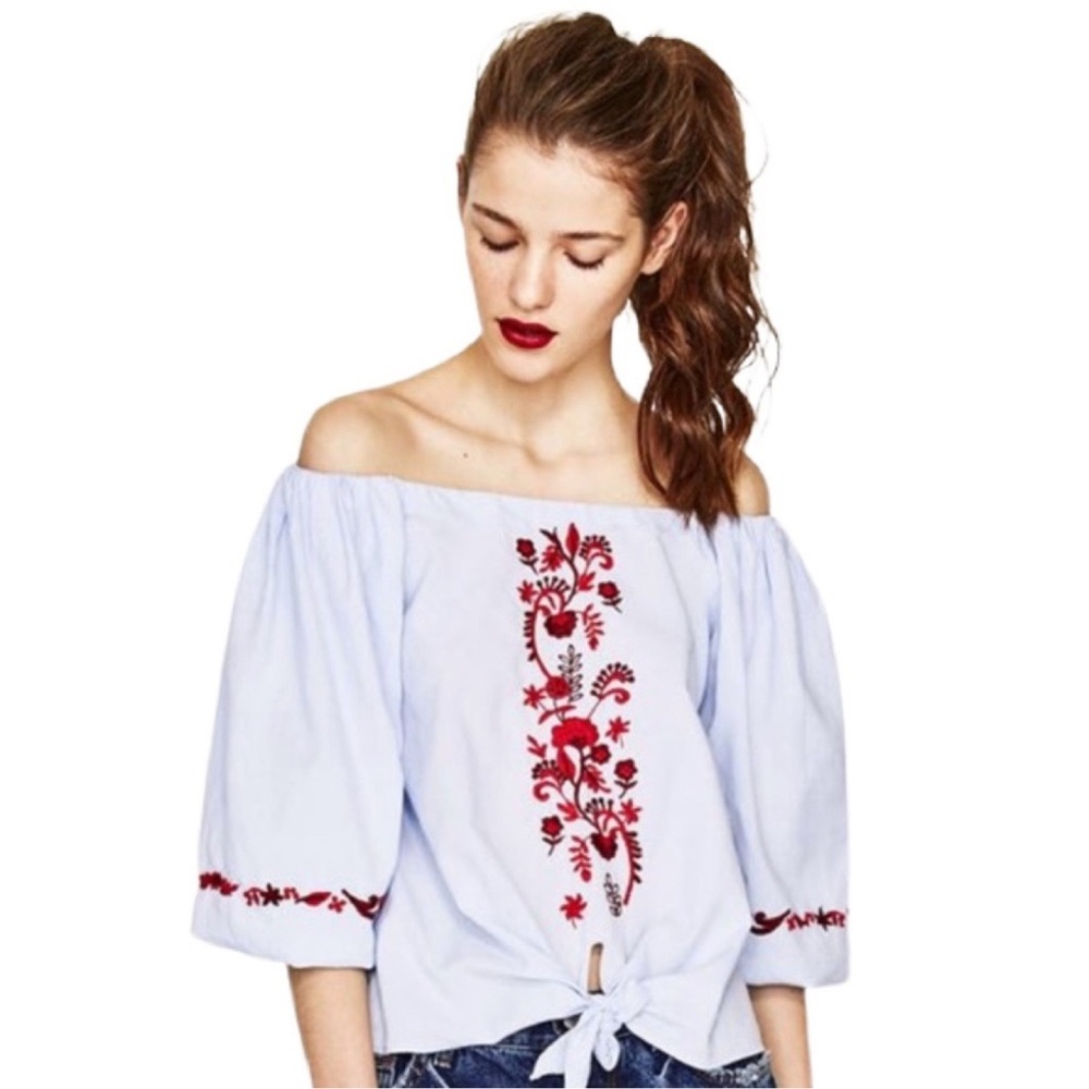 3 FOR 10/Zara emboidered top